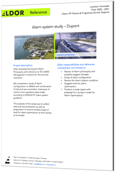 Dupont alarm system study - alarm improvement - alarm management
