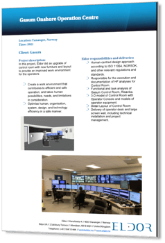 Gasum Onshore Operation Centre - remote operation