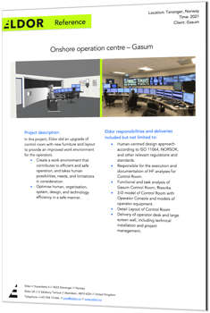 Gasum Onshore Operation Centre - remote operation