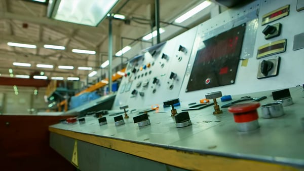 the old control panel in factory - outdated way of working,  future of the oil and gas industry 